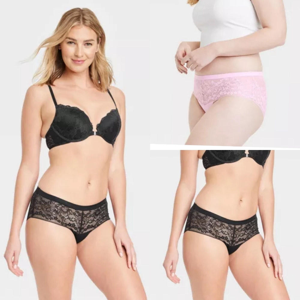 Bundle 3 Micro and Lace Hipster Underwear - Auden